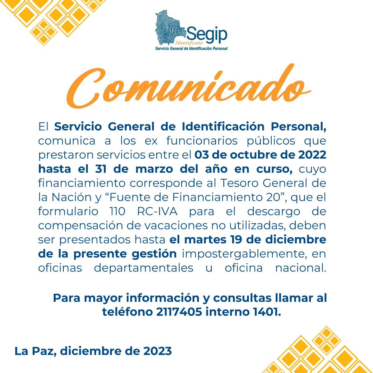 comunicado 2023